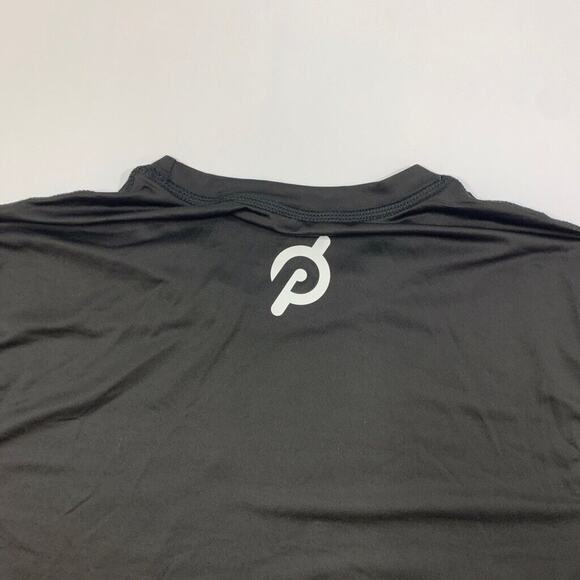 Peloton T Shirt Mens L Large Black Stretch Moisture Wicking Century Club Cycling - Picture 9 of 12